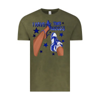 Vintage Olive I Have Two Moods Royal Blue Sneakers Afro Girl Vintage Tee - texasbilliewilder