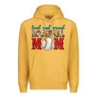 Mustard Loud And Proud Baseball Mom Premium Hoodie - BundleAndBundleShop
