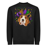 Black mardi gras beagle Heavyweight Sweatshirt - RanaPortraitStore