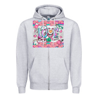 Heather Grey watercolor love nurse tumbler Zipper Hoodie - BundleAndBundleShop