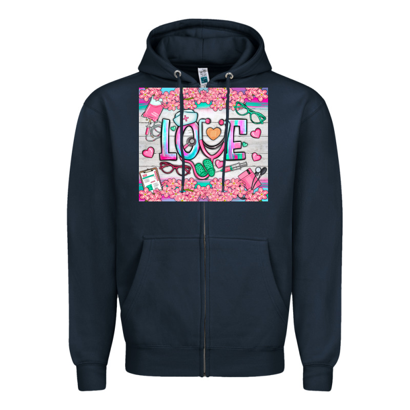 Watercolor Love Nurse Tumbler Zipper Hoodie by BundleAndBundleShop | Teevron
