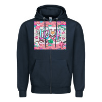 Navy watercolor love nurse tumbler Zipper Hoodie - BundleAndBundleShop