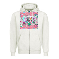 Oatmeal Heather watercolor love nurse tumbler Zipper Hoodie - BundleAndBundleShop