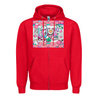 Red watercolor love nurse tumbler Zipper Hoodie - BundleAndBundleShop