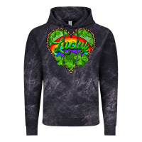 Cloud Black lucky heart with leopard Vintage Hoodie - RanaPortraitStore