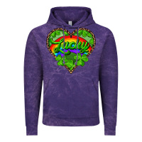 Cloud Purple lucky heart with leopard Vintage Hoodie - RanaPortraitStore