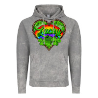 Cloud Rock lucky heart with leopard Vintage Hoodie - RanaPortraitStore