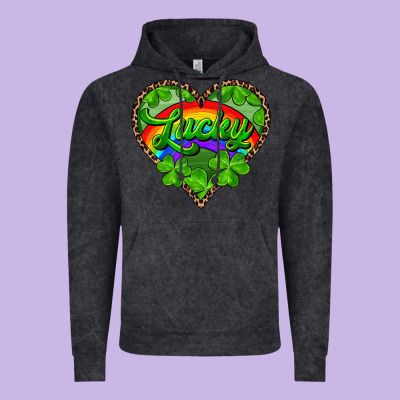 Vintage Hoodie lucky heart with leopard
