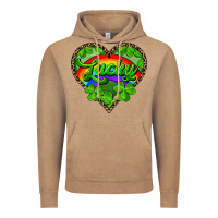 Vintage Coffee lucky heart with leopard Vintage Hoodie - RanaPortraitStore