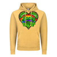 Vintage Mustard lucky heart with leopard Vintage Hoodie - RanaPortraitStore