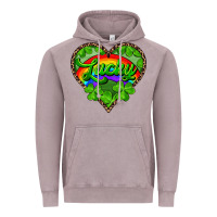 Vintage Zinc lucky heart with leopard Vintage Hoodie - RanaPortraitStore