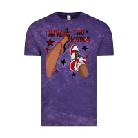 Cloud Purple I Have Two Moods Black and Red Sneakers Afro Girl Vintage Tee - texasbilliewilder