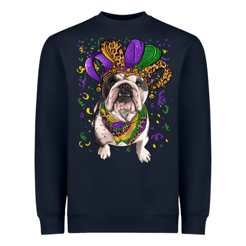 Mardi Gras Hat  English Bulldog Heavyweight Sweatshirt by RanaPortraitStore | Teevron