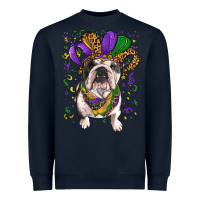 Navy mardi gras hat  english bulldog Heavyweight Sweatshirt - RanaPortraitStore