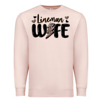 Pale Pink lineman wife Premium Sweatshirt - MaliasSmallBusiness