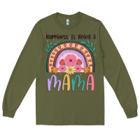 Army Green happiness is being a mama Long Sleeve Tee - JahusDesignShop
