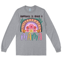 Heather Grey happiness is being a mama Long Sleeve Tee - JahusDesignShop