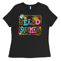 Black hello summer Ladies Tee - AdoDesignShop