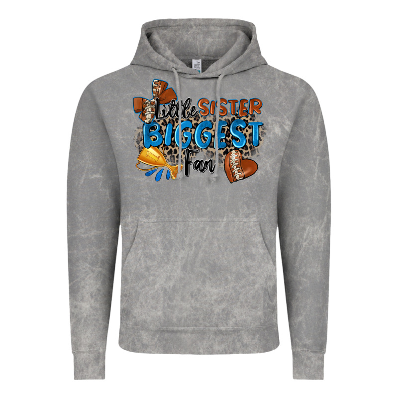 Little Sister Biggest Fan Football Vintage Hoodie by Zillion Design Studio | Teevron
