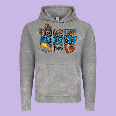 Little Sister Biggest Fan Football Vintage Hoodie Designed By Zillion Design Studio