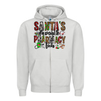 Dove Grey santa's favorite pharmacy tech Zipper Hoodie - Jasminsmagicworld