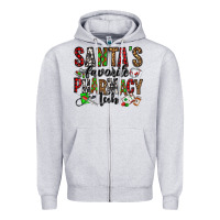 Heather Grey santa's favorite pharmacy tech Zipper Hoodie - Jasminsmagicworld