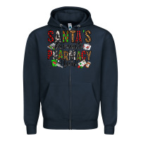 Navy santa's favorite pharmacy tech Zipper Hoodie - Jasminsmagicworld