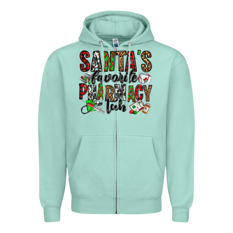 Santa's Favorite Pharmacy Tech Zipper Hoodie by Jasminsmagicworld | Teevron
