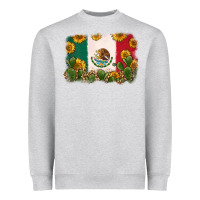 Heather Grey mexican flag Heavyweight Sweatshirt - Zillion Design Studio