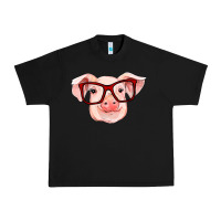 Black pig with red glasses Urban Heavy Tee - RanaPortraitStore