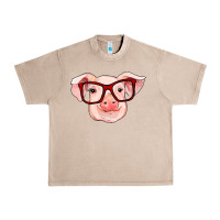French Oak pig with red glasses Urban Heavy Tee - RanaPortraitStore