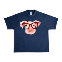 Navy pig with red glasses Urban Heavy Tee - RanaPortraitStore