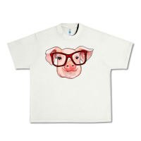 Pistachio pig with red glasses Urban Heavy Tee - RanaPortraitStore