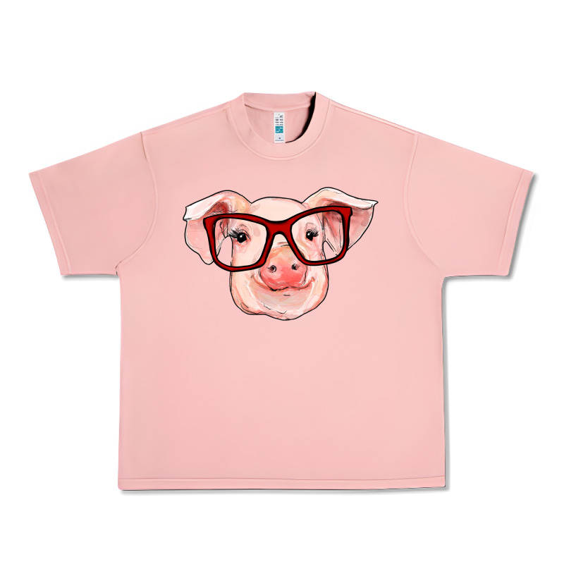 Pig With Red Glasses Urban Heavy Tee by RanaPortraitStore | Teevron