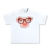 White pig with red glasses Urban Heavy Tee - RanaPortraitStore