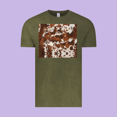 Brown Cowhide Vintage Tee Designed By Barkaloodesign