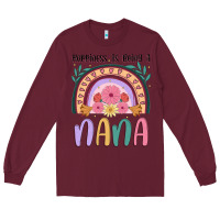 Burgundy happiness is being a nana Long Sleeve Tee - JahusDesignShop