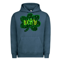 Pigment Midnight Navy Lucky Shamrock St Patricks Day Urban Hoodie - Bettercallsaul