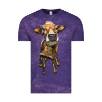 Cloud Purple heifer cow with cow bell Vintage Tee - RanaPortraitStore
