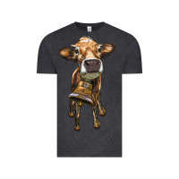 Vintage Black heifer cow with cow bell Vintage Tee - RanaPortraitStore