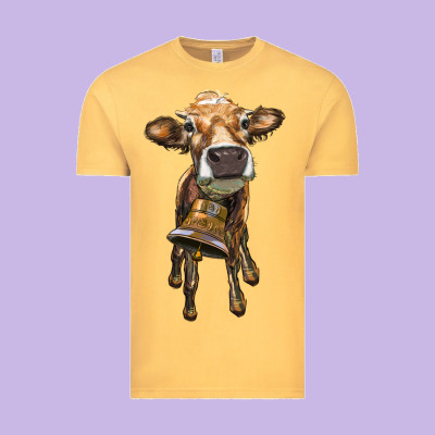 Heifer Cow With Cow Bell Vintage Tee Designed By Ranaportraitstore