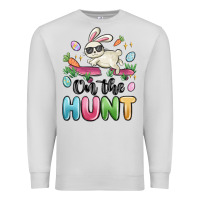 Dove Grey on the hunt easter Premium Sweatshirt - MaliasSmallBusiness