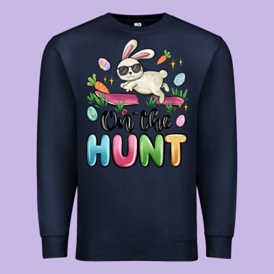 On The Hunt Easter Premium Sweatshirt Designed By Maliassmallbusiness