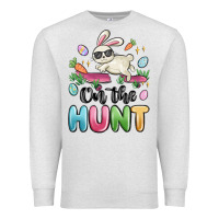Oatmeal Heather on the hunt easter Premium Sweatshirt - MaliasSmallBusiness