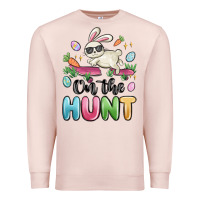Pale Pink on the hunt easter Premium Sweatshirt - MaliasSmallBusiness