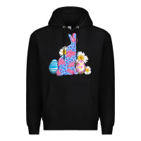 Black easter bunny wıth easter eggs Premium Hoodie - AdoDesignShop