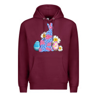 Burgundy easter bunny wıth easter eggs Premium Hoodie - AdoDesignShop
