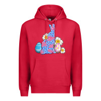 Cardinal easter bunny wıth easter eggs Premium Hoodie - AdoDesignShop