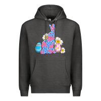 Charcoal Heather easter bunny wıth easter eggs Premium Hoodie - AdoDesignShop