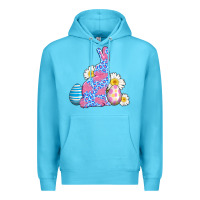 Ocean Blue easter bunny wıth easter eggs Premium Hoodie - AdoDesignShop